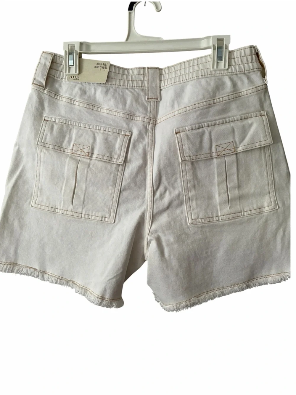 A.N.A High‑Rise Midi Shorts – White Denim– Size 12 – NWT - Picture 2 of 11